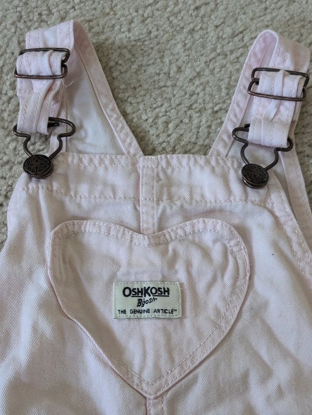 Oshkosh Light Pink Heart Pocket Overalls 4t